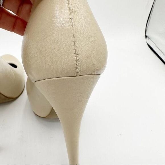 Sergio‎ Rossi Hidden Platform Cream Leather Stiletto Pumps Sz EUR 38.5 US 8 - Picture 11 of 16